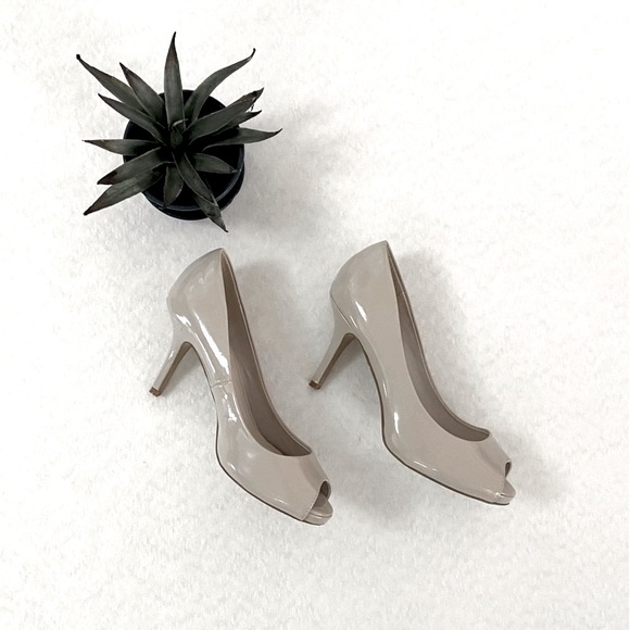 LeChateau Patent Peep Toe Pumps - Picture 1 of 8